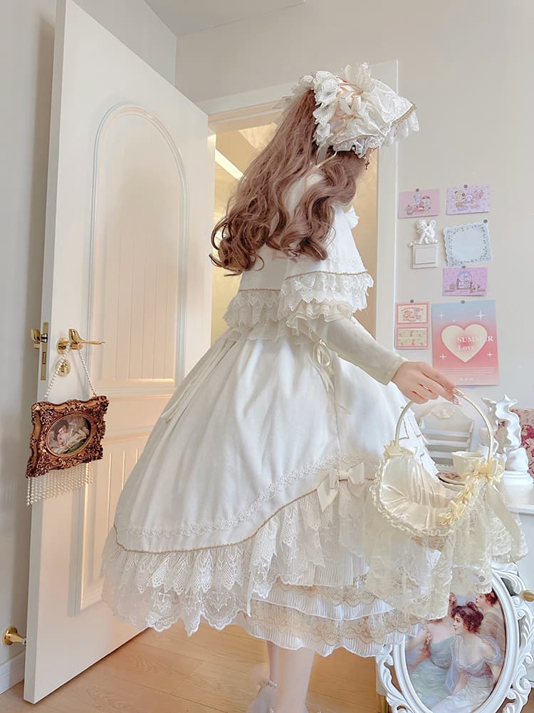 アイドル衣装 十字架飾り付き姫様フリルレースドレス