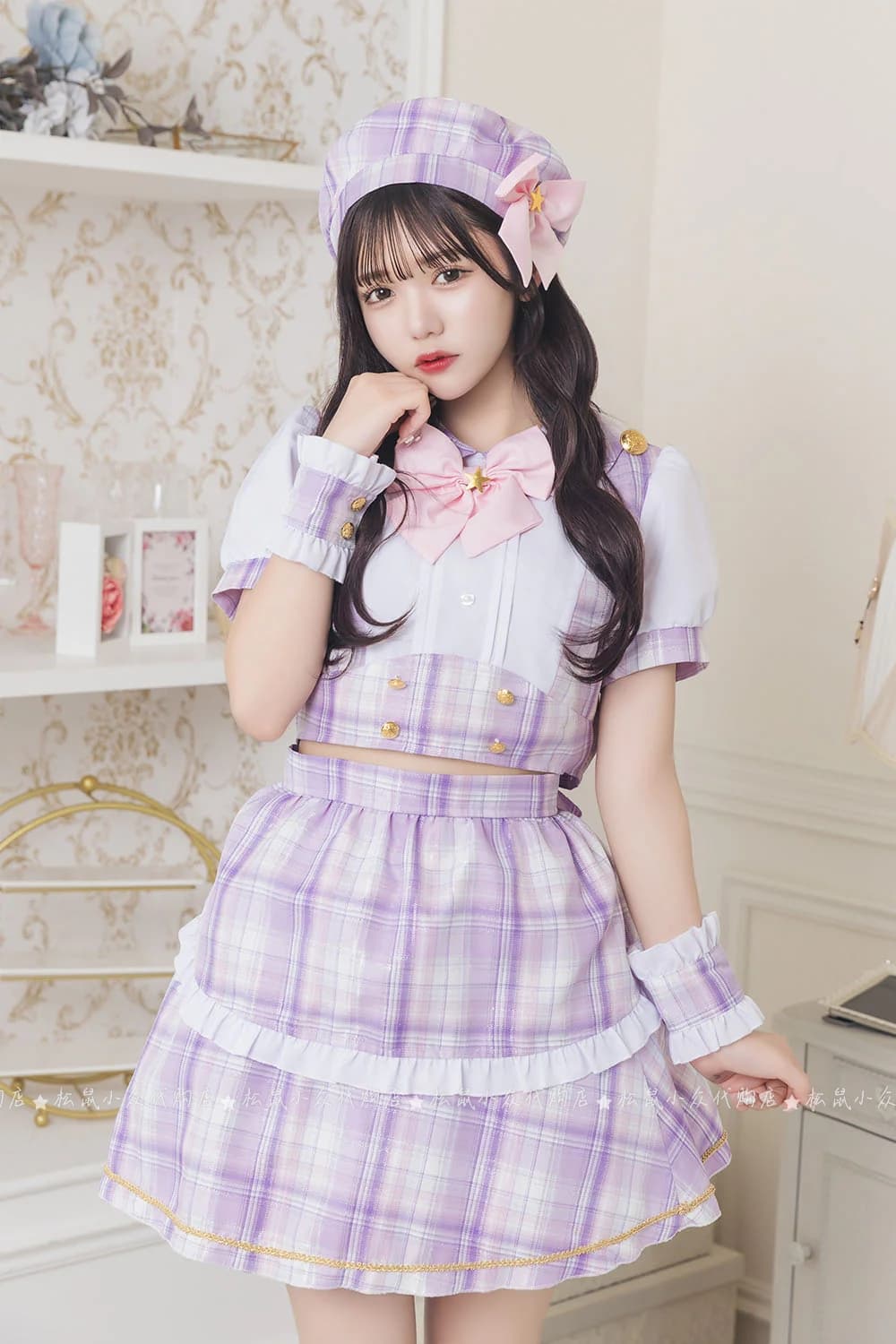 アイドル衣装 メルヘンチェックフリルワンピース