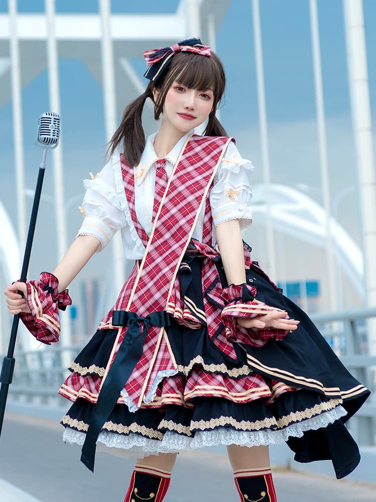 アイドル衣装 フリル重ねレースワンピース