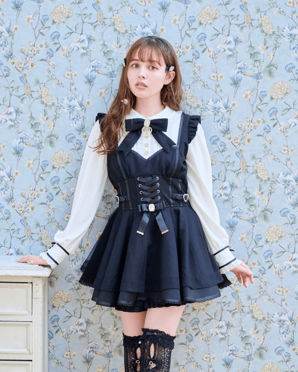 アイドル衣装 フリル付きレースアップ姫ワンピース