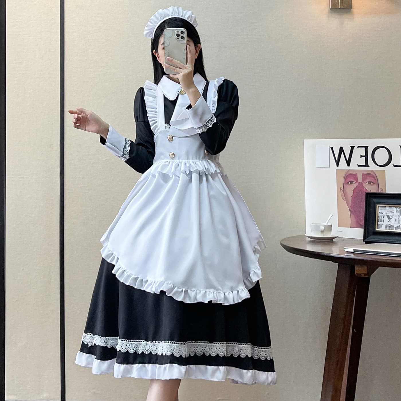 メイド風アイドル衣装ロングワンピース