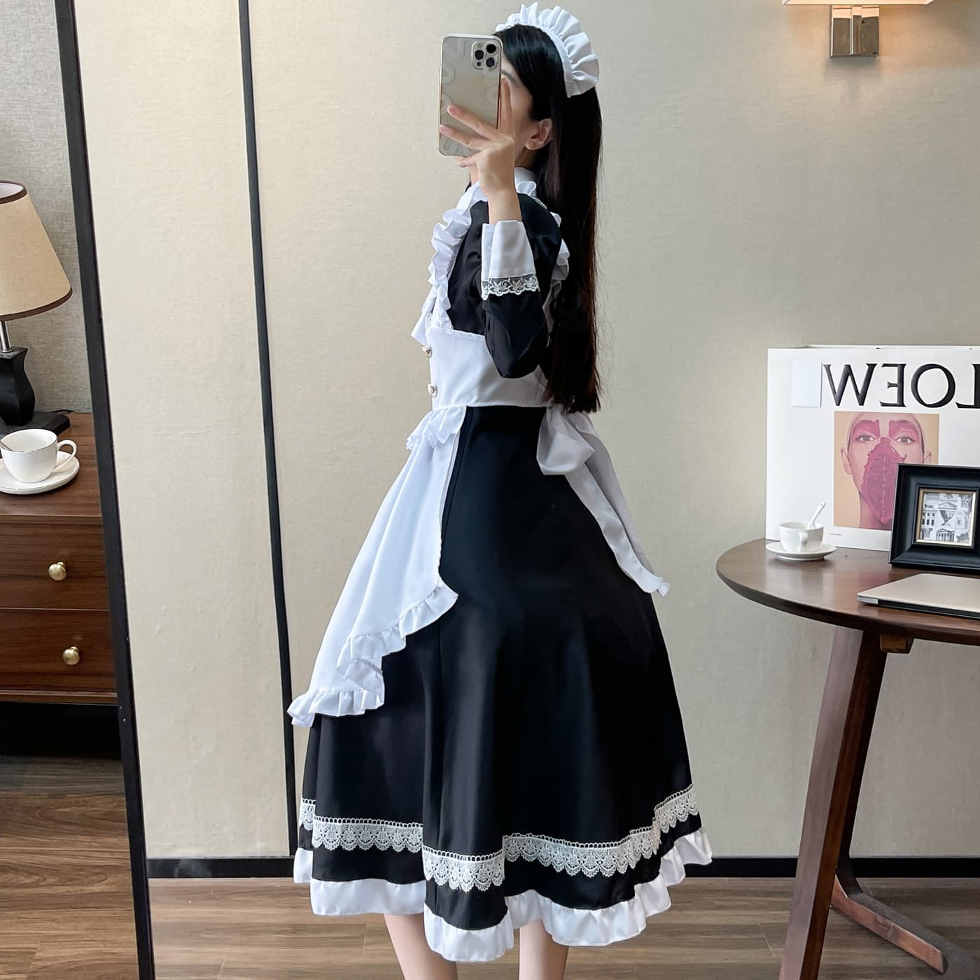 メイド風アイドル衣装ロングワンピース