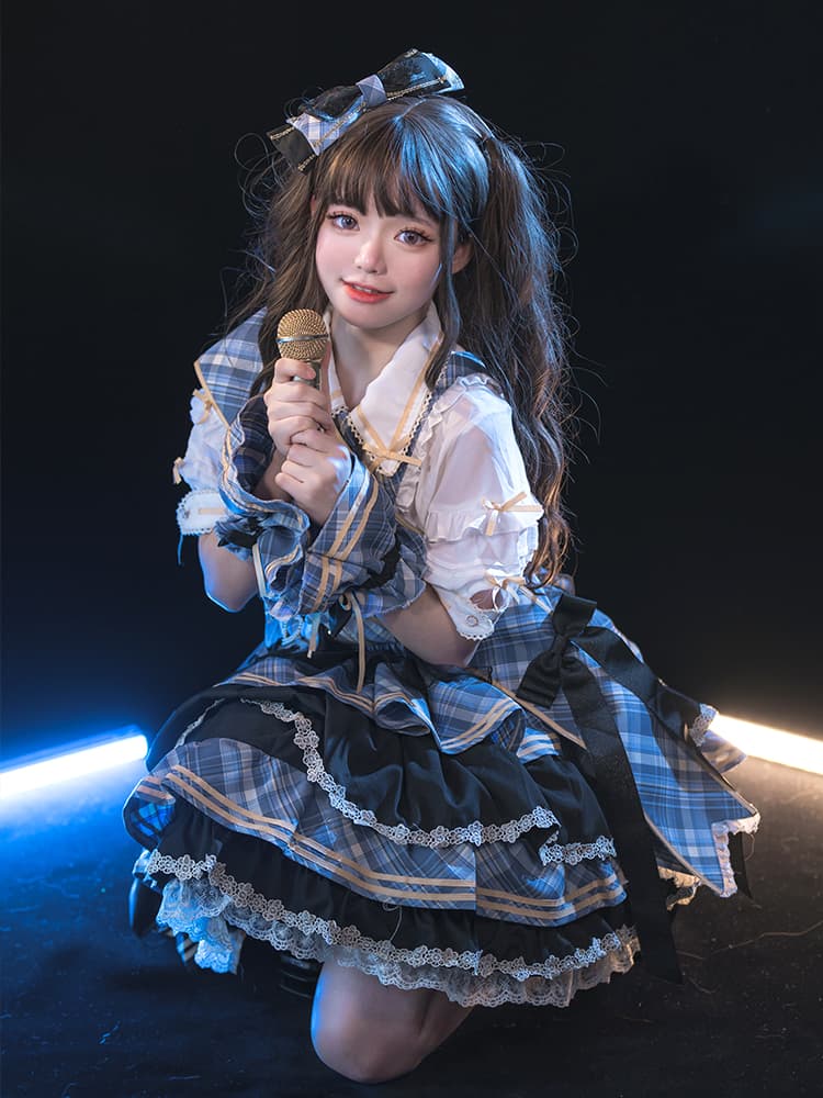 アイドル衣装 フリル重ねレースワンピース