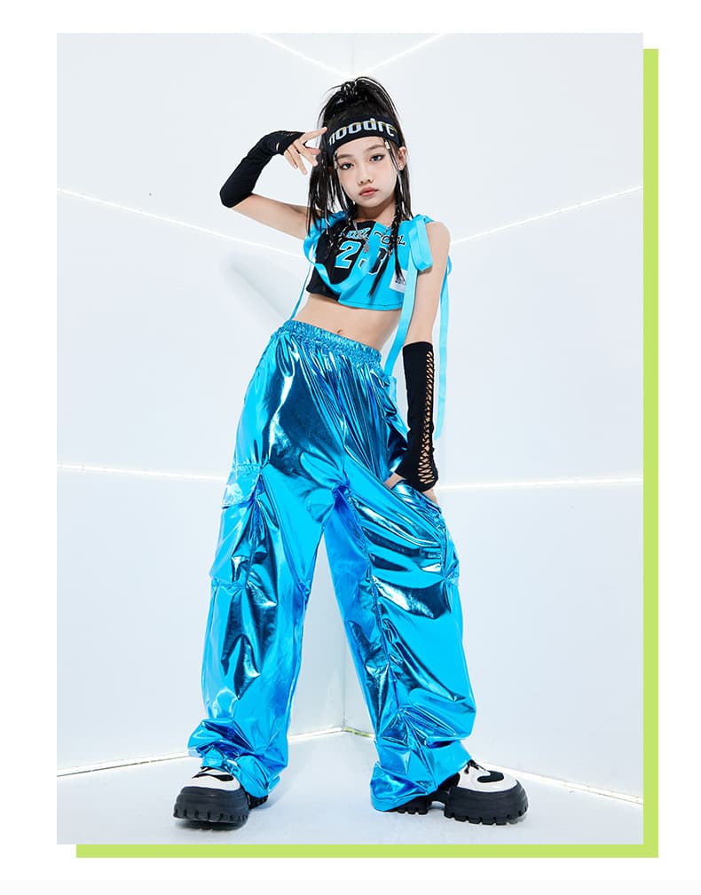 アイドル衣装 メタリックカーゴパンツダンス衣装セット